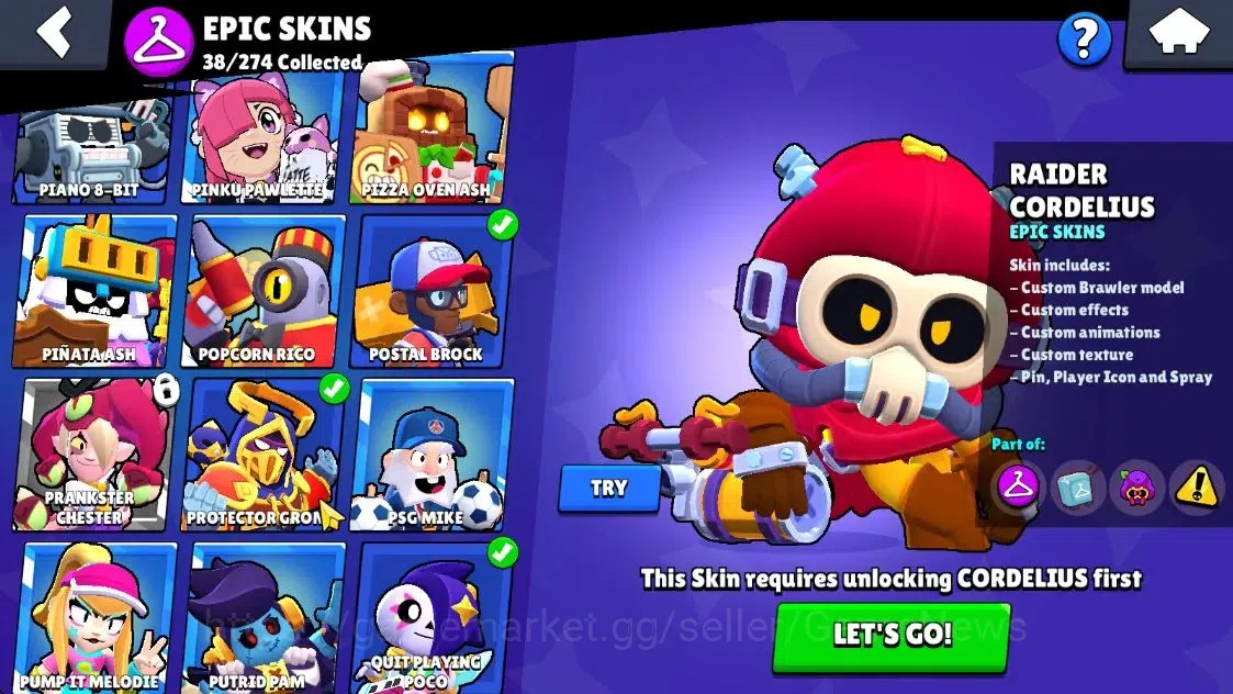 Brawl Stars Accounts 13309 Trophy|62 Brawlers 11 Max Lvl|2 Full Buffies|3 Prestige|127 Skins|1 Hypch Skin 2 Legend 2 Myth 38 17