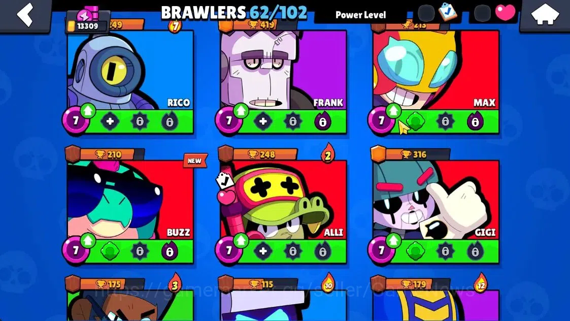 Brawl Stars Accounts 13309 Trophy|62 Brawlers 11 Max Lvl|2 Full Buffies|3 Prestige|127 Skins|1 Hypch Skin 2 Legend 2 Myth 38 5