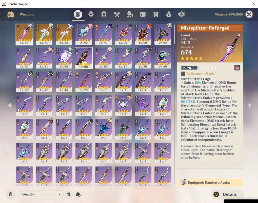 Genshin Impact Accounts ASIA |AR 56|9 Limit+3(*5WeP)|Ayaka+Sign,Skirk,Furi image 5