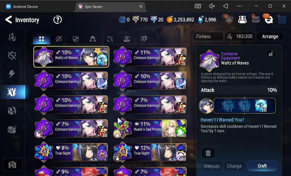 Epic Seven Accounts GLOBAL Unverif|15 ML(Salome,BArunka,LOT Scales,Etc image 11