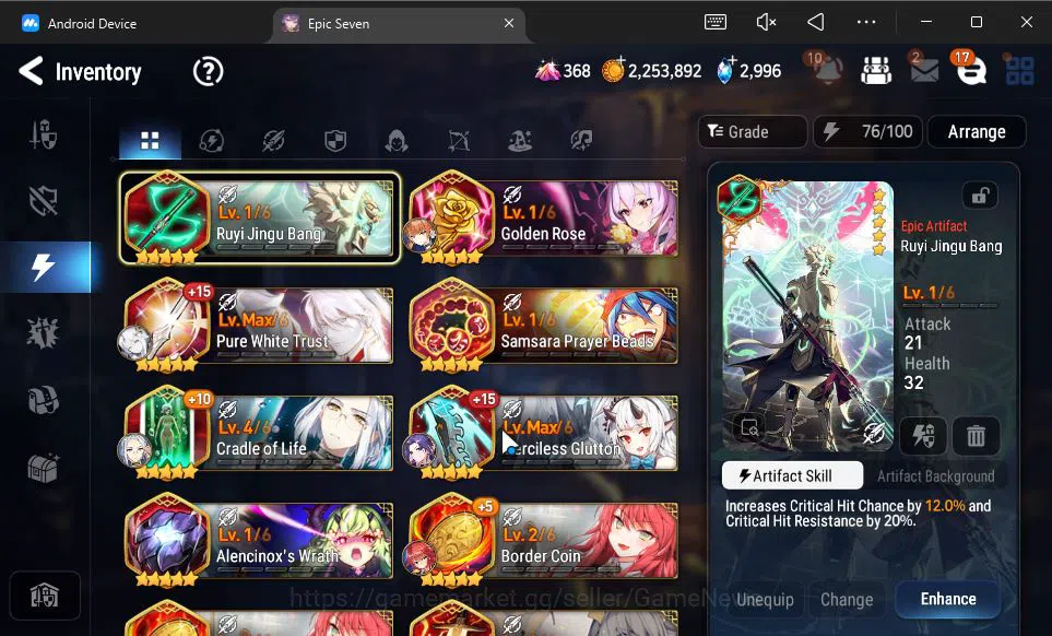 Epic Seven Accounts GLOBAL Unverif|15 ML(Salome,BArunka,LOT Scales,Etc image 12