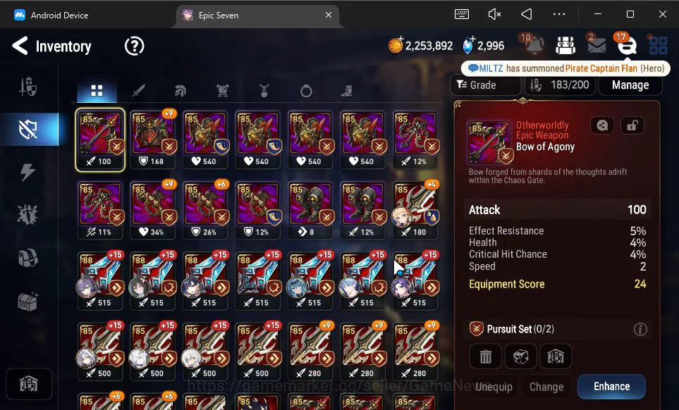 Epic Seven Accounts GLOBAL Unverif|15 ML(Salome,BArunka,LOT Scales,Etc image 13