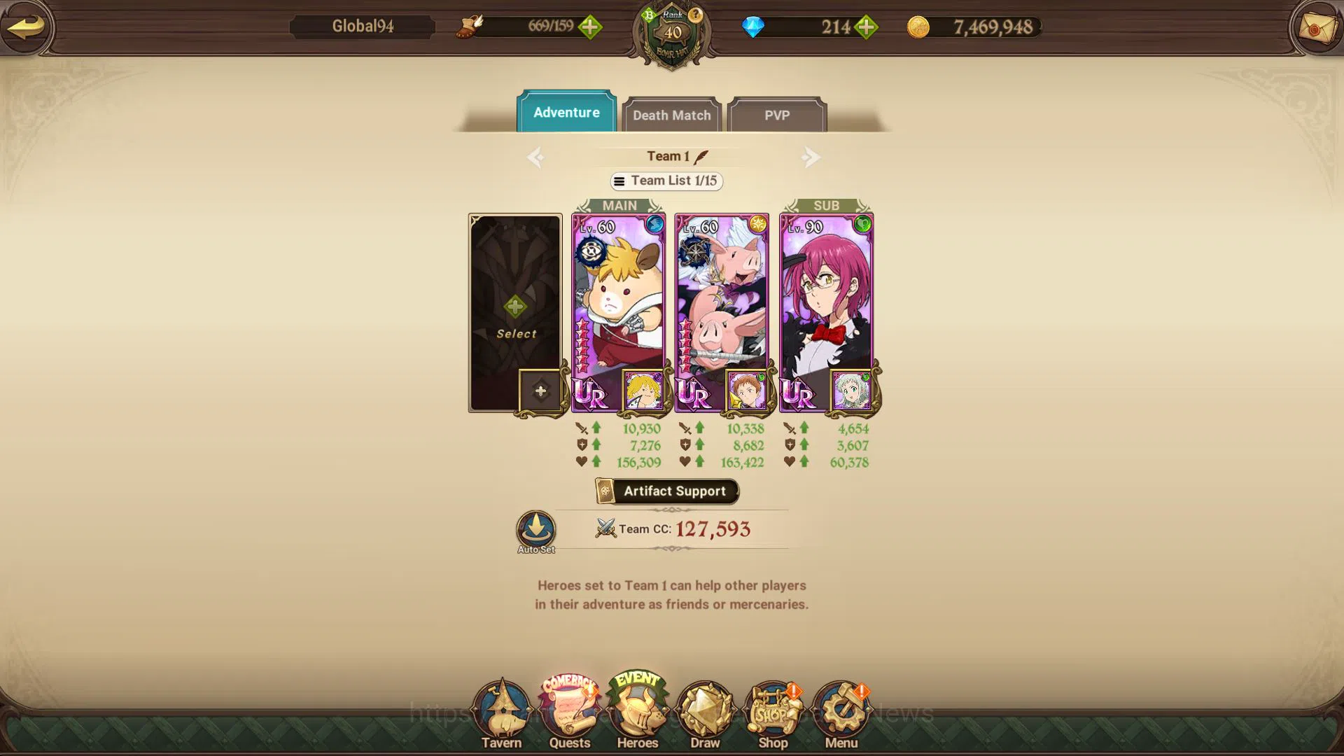 The Seven Deadly Sins: Grand Cross Accounts Starter Global|1,9M CC|Starter Ch9|214 Dm|5 7