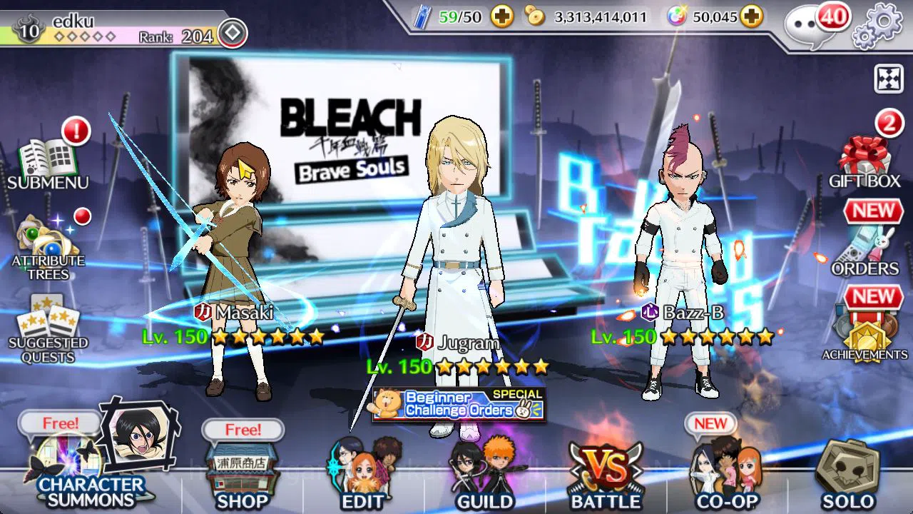 Bleach: Brave Souls Mid-Tier [GLOBAL]50K Orb|TYBW26(BazzB,Jugram),Rukia,Ichigo  image 1