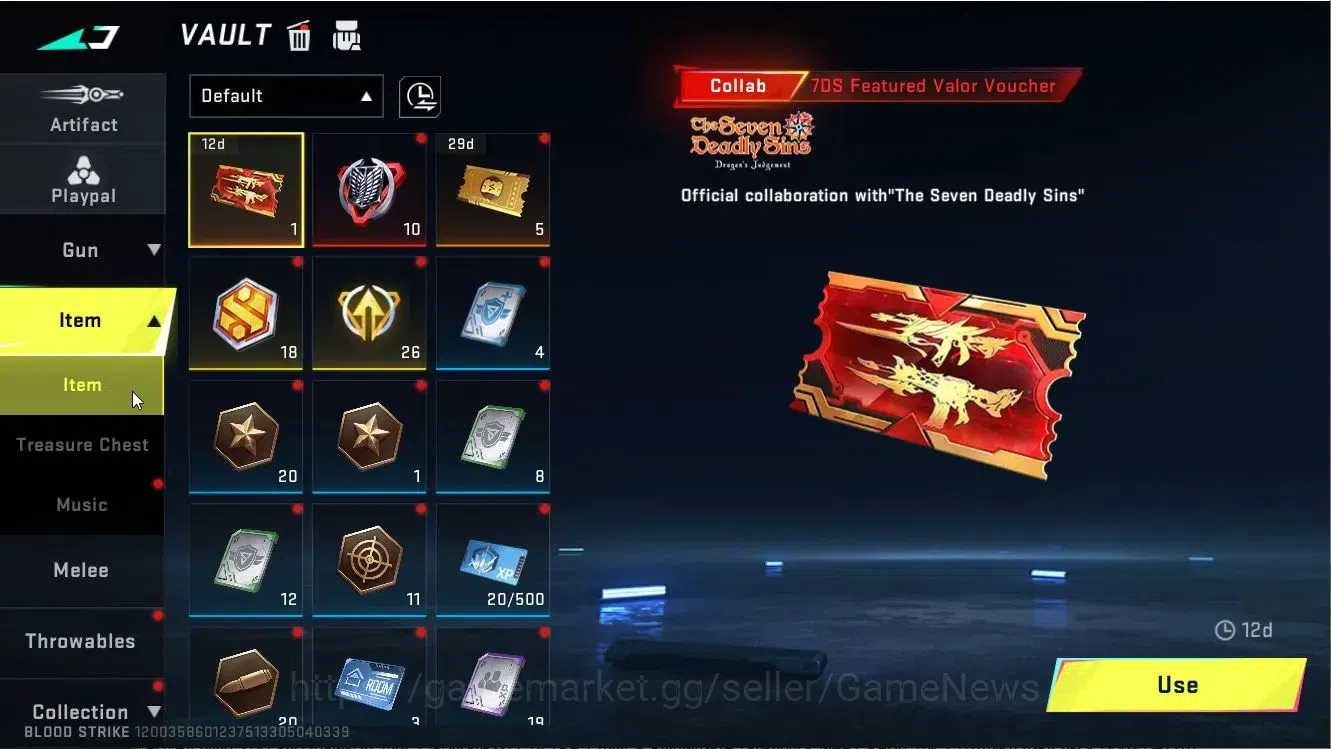 Blood Strike Accounts ASIA|Collab AOT-KAG6|2 Legendary Uzi,AK47|2 Rare ( image 6