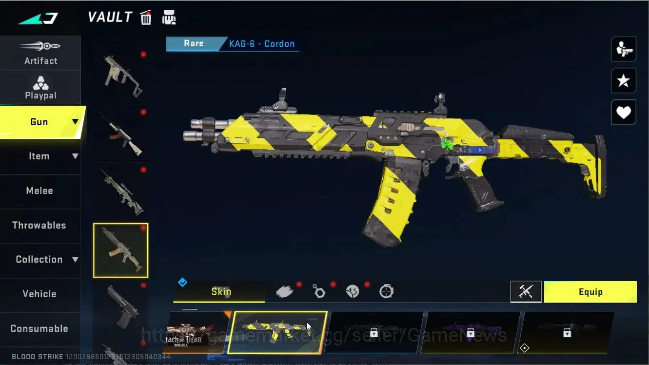 Blood Strike Accounts ASIA|Collab AOT-KAG6|2 Legendary Uzi,AK47|2 Rare ( image 9