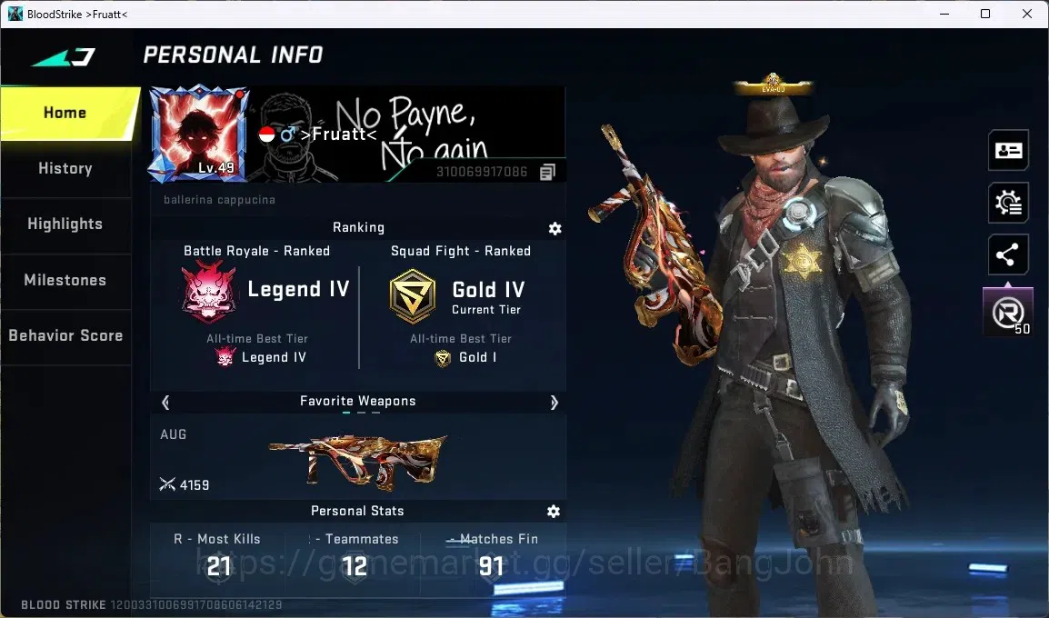 Blood Strike Accounts ASIA | 1 TR MCX - The Worst Future | Talon Knife | image 1