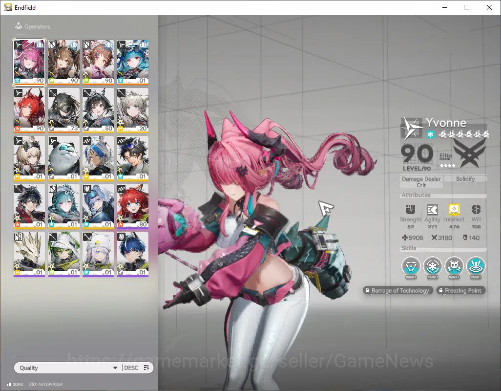 Arknights: Endfield Accounts ASIA|Lv 56|SSR 5(3Limit) [Laevatain,Gilberta,Yvonn image 1