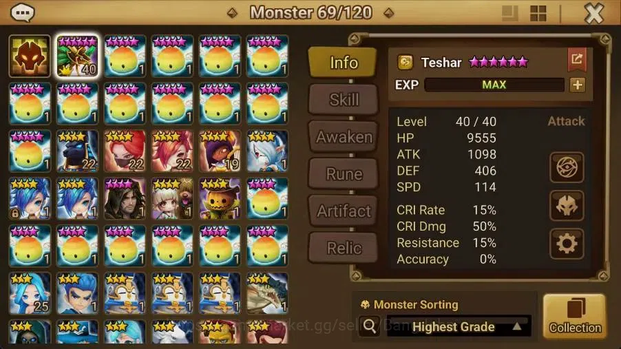 Summoners War: Sky Arena Accounts Starter GLOBAL | NB 5 TESHAR,Starter Gacha 115 12Y+160 11Y Scrool, 3 Legendary All 2