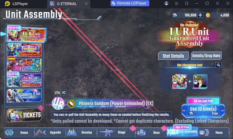 SD Gundam G Generation ETERNAL Accounts Global Rank 1 | FreshStory | 106+K Diamond, Selector Banner On, 8Gundam SSR+ 1Supp 9
