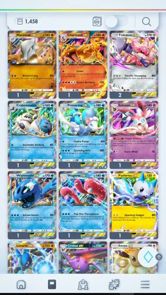 Pokémon TCG Pocket Accounts High-Level EN Lvl 32|1,4K Card|56 EX|42 Full Art|16 Shiny|124 Hourglass,101K Dust|Meta Deck 7