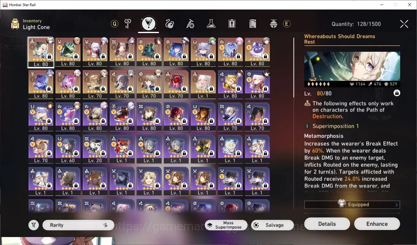 Honkai Star Rail Accounts Others ASIA|EL60|7x L80 5-star Char incl Castorice, Cyrene, Huohuo, Sparkle, Seele, Acheron 17