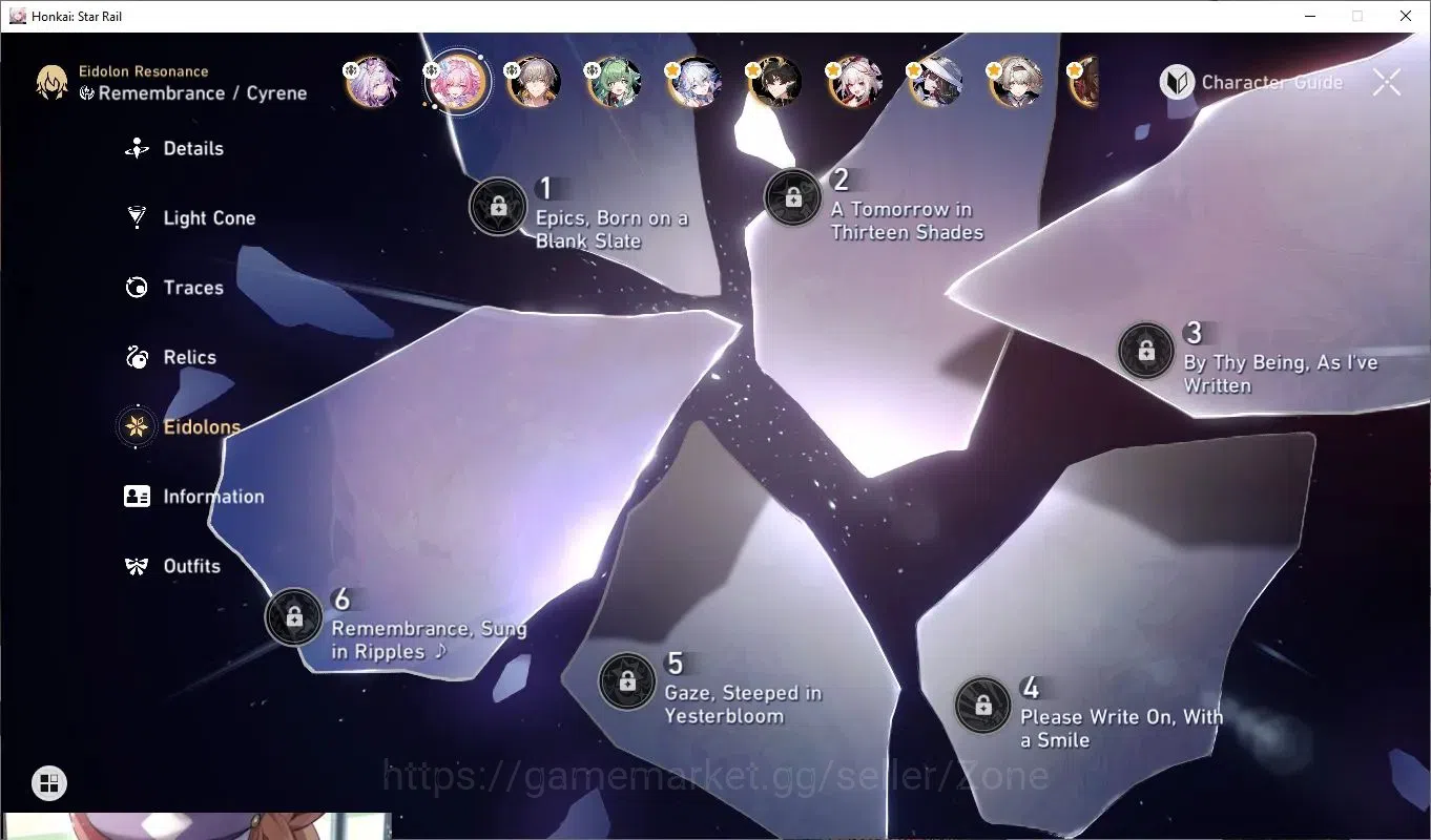 Honkai Star Rail Accounts Others ASIA|EL60|7x L80 5-star Char incl Castorice, Cyrene, Huohuo, Sparkle, Seele, Acheron 6
