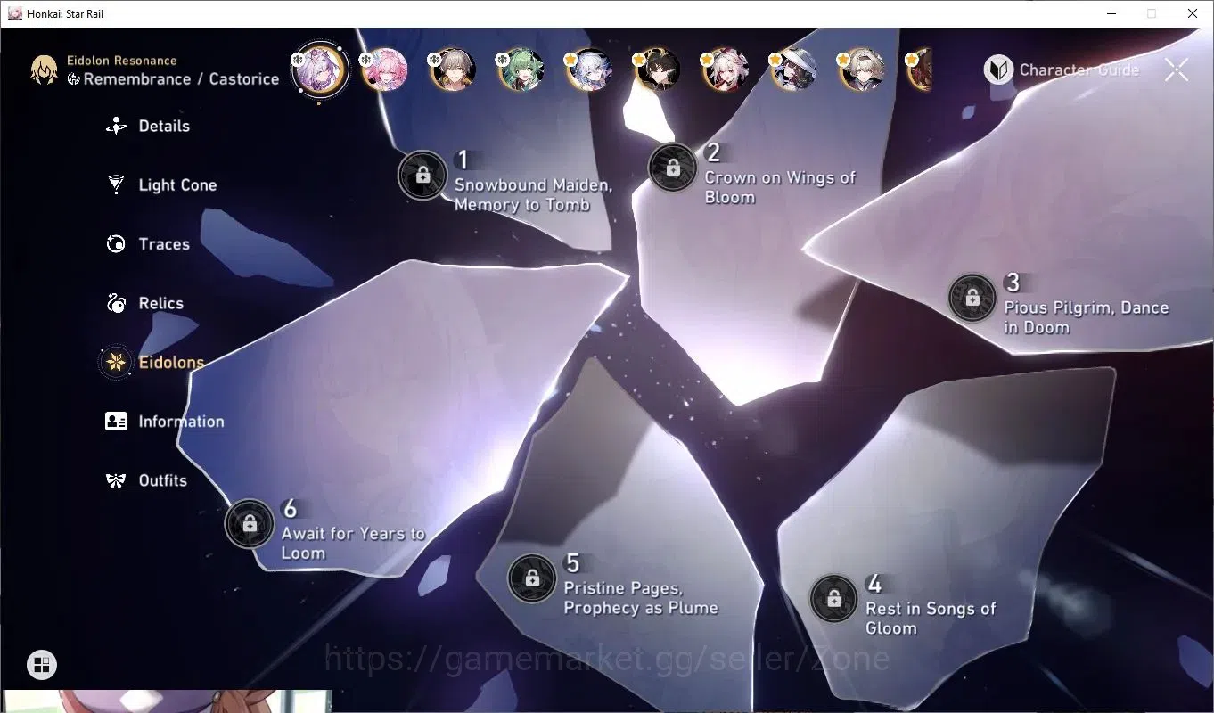 Honkai Star Rail Accounts Others ASIA|EL60|7x L80 5-star Char incl Castorice, Cyrene, Huohuo, Sparkle, Seele, Acheron 7