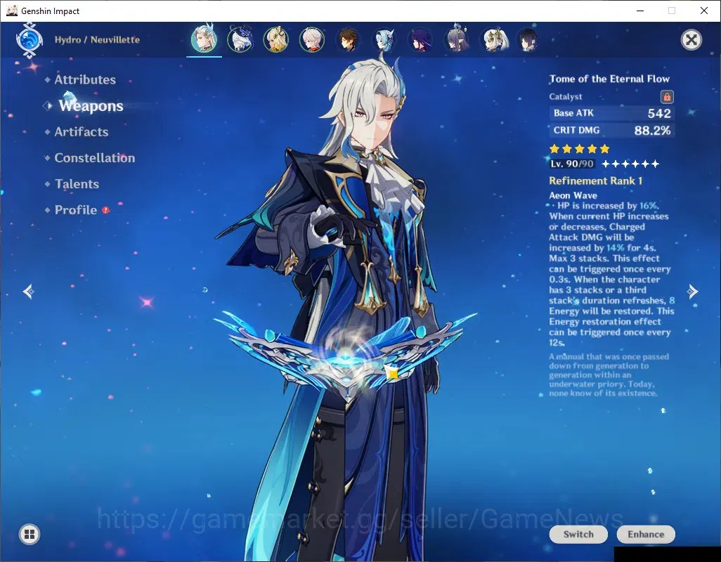Genshin Impact Accounts ASIA|AR60|Rate ON|Premium Team [NeuviletteC3,Furin image 5