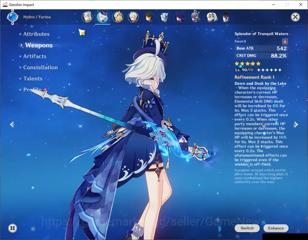 Genshin Impact Accounts ASIA|AR60|Rate ON|Premium Team [NeuviletteC3,Furin image 6