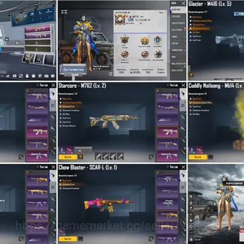 PUBG Mobile Accounts #170 | LV 77- 209 SET | M416 GLACIER LV4 | S12 ATOMIC TRIGGER LV2 | X-SUIT IRIDESCENCE 1-STARS | 12 LAB