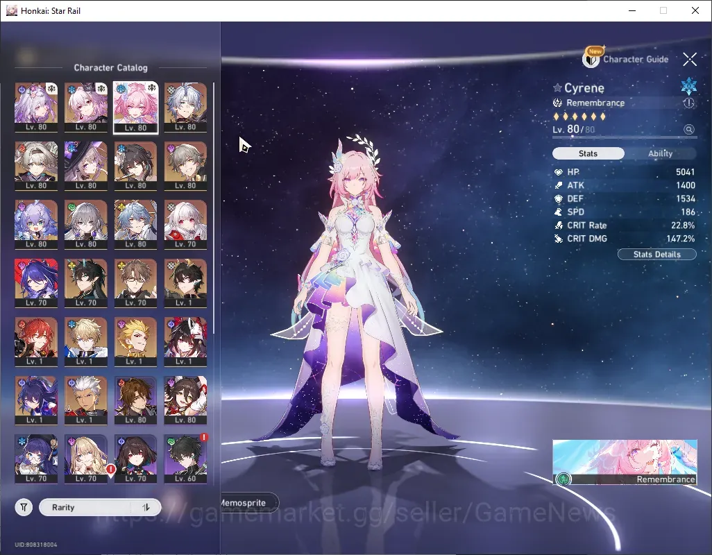 Honkai Star Rail Accounts Others Asia|TL 70| 53 SRS Pass +2 GC|15 Limited (Firefly,Castorice,Cyrene)+Sign, Phainon,Evernight 1