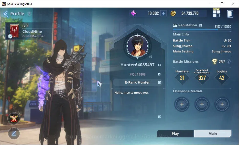 Solo Leveling: ARISE Accounts 585K Power|18SSR| Water Cha Hae-InA7+SignA4, Alici image 2