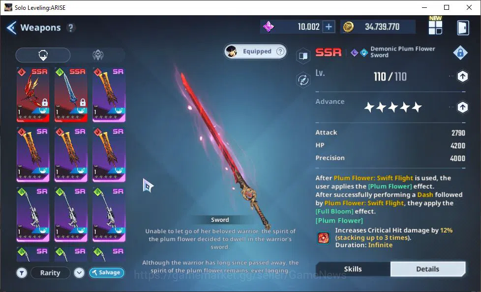 Solo Leveling: ARISE Accounts 585K Power|18SSR| Water Cha Hae-InA7+SignA4, Alici image 7