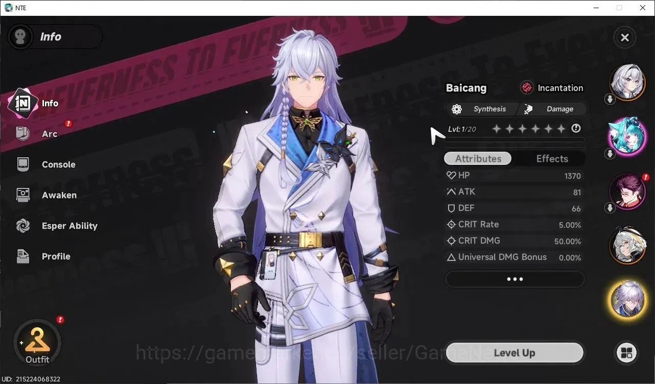 Neverness to Everness Accounts Global EU |HL 3| 3 SSR Hotori, Hathor, Baicang + S image 3