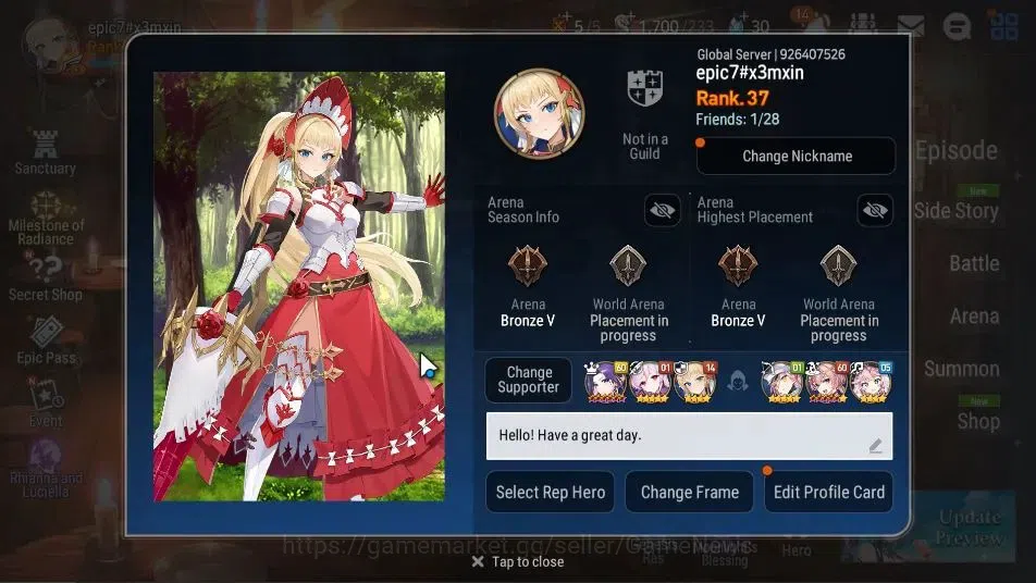 Epic Seven Accounts GLOBAL Unverif|New Era|3 ML(Belian,Lone Crescent B image 2