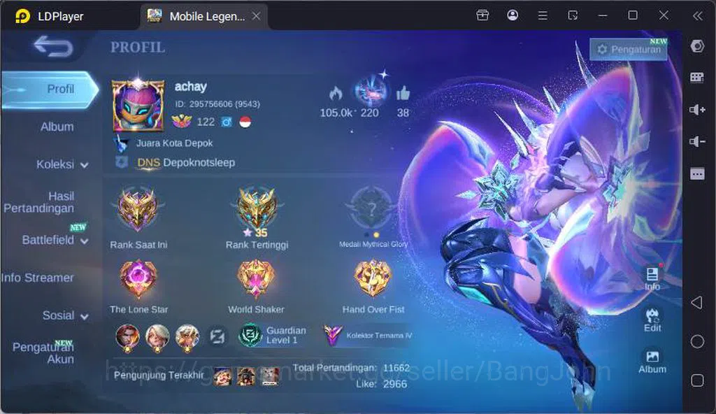 Mobile Legends: Bang Bang Accounts GLOBAL|Hero 131|Skin 256|Kof Karina,Lucky Lancelot image 1