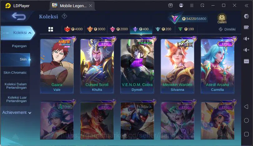 Mobile Legends: Bang Bang Accounts GLOBAL|Hero 131|Skin 256|Kof Karina,Lucky Lancelot image 13