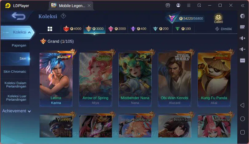 Mobile Legends: Bang Bang Accounts GLOBAL|Hero 131|Skin 256|Kof Karina,Lucky Lancelot image 19