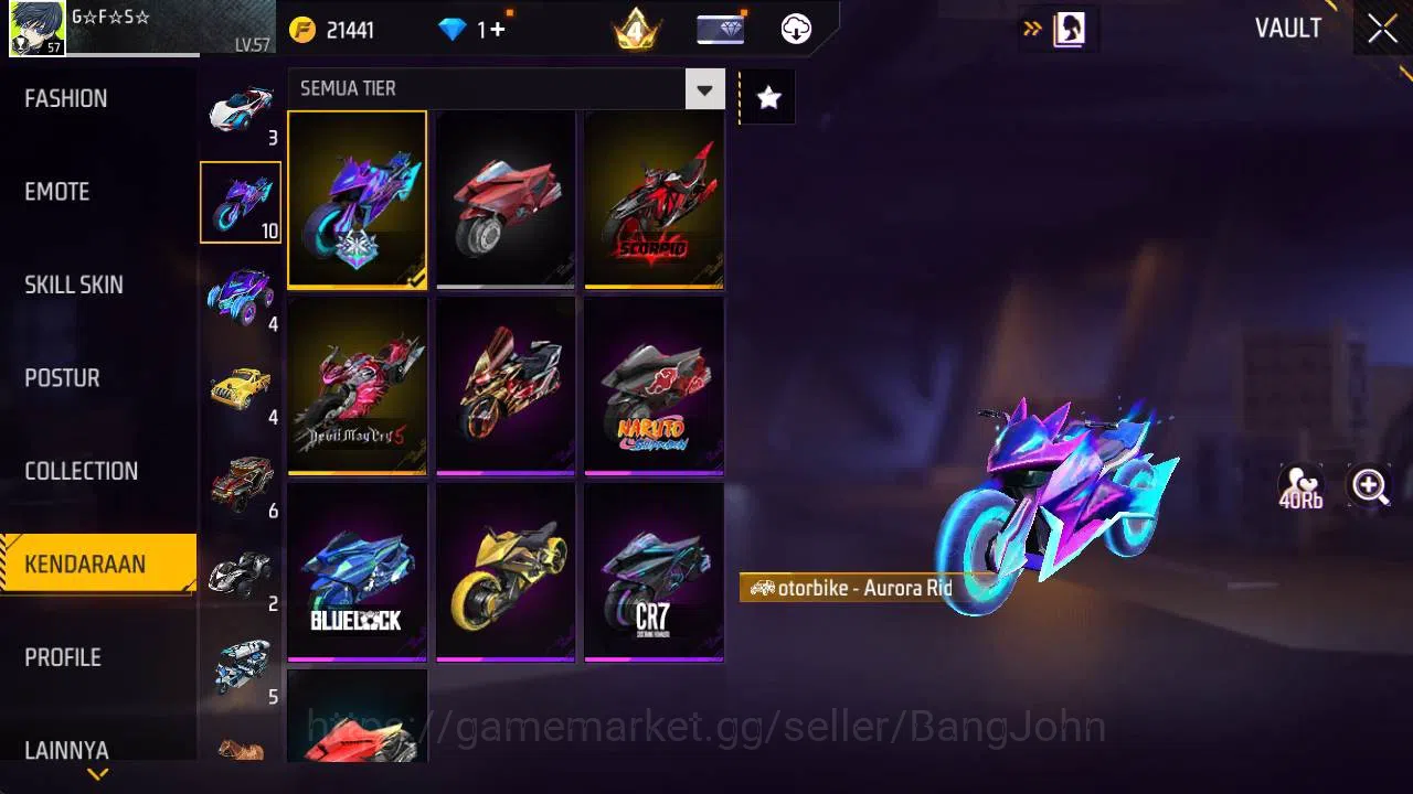 Free Fire Accounts Indonesia, Vault 188, EVO xm8 lv 4, bundle sasuke, image 12