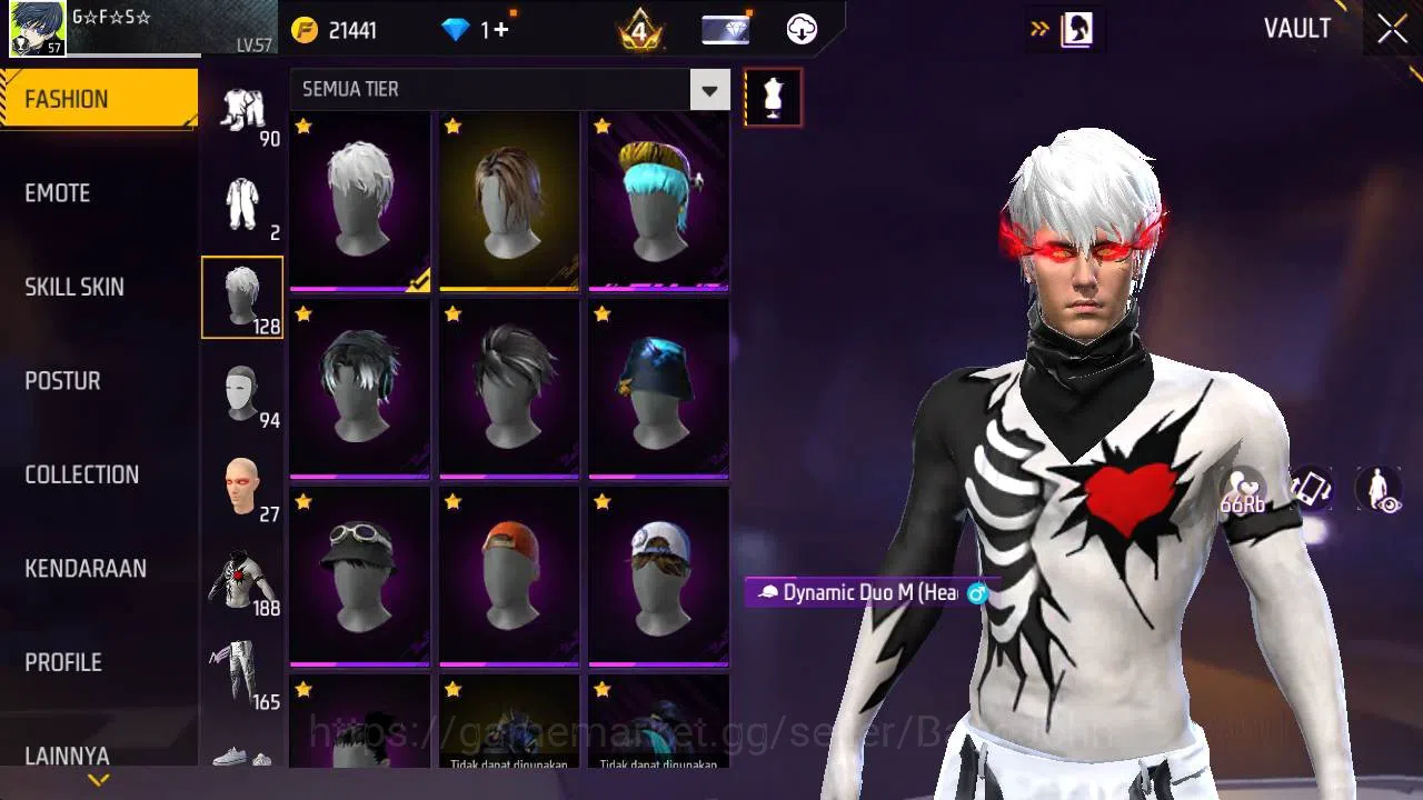 Free Fire Accounts Indonesia, Vault 188, EVO xm8 lv 4, bundle sasuke, image 5