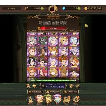 The Seven Deadly Sins: Grand Cross Accounts Midgame GLOBAL|2,1M CC|47 LS|8UR +Collab