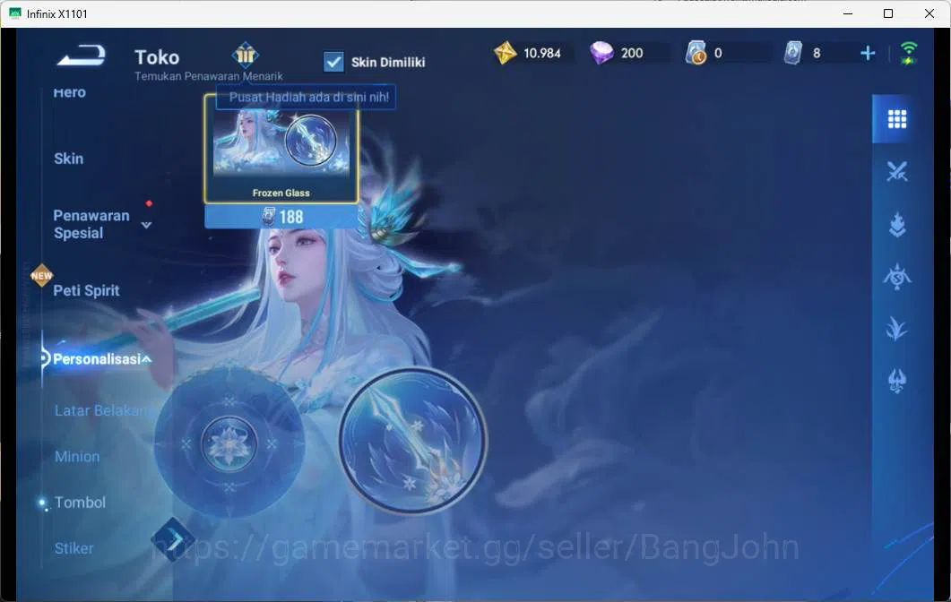 Honor of Kings Accounts GLOBAL | HERO 26, Skin 15 kic luna sword ice break image 4