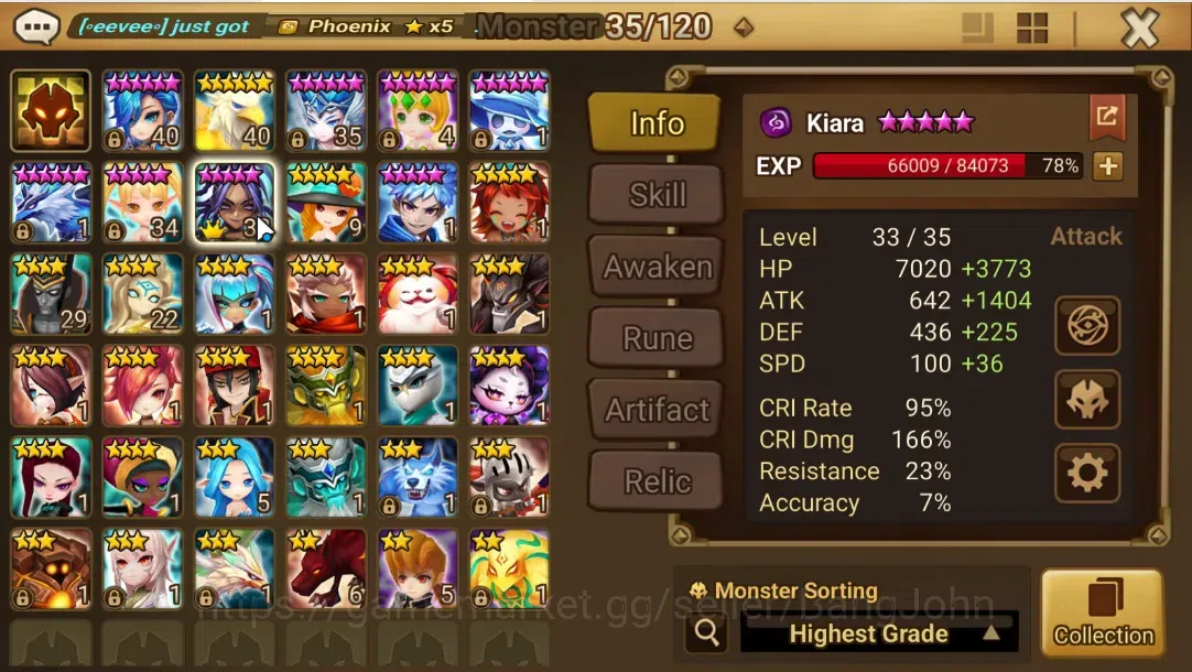 Summoners War: Sky Arena Accounts GLOBAL LV16 Starter 1 LND Kiara Low Days | NB5 Ric image 3