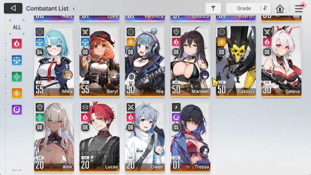 Chaos Zero Nightmare Accounts ASIA Lv55|11SSR[SerenielM1+Sign,YukiM3,HaruM1,Chizuru,KhalipeM1,HugoM1,Etc]+11SR+15 SR 4