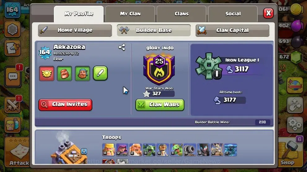 Clash of Clans Accounts High-End Lv 164|TH 15-LV 164|HH 9|LimitedSkin|BK 85,AQ 85,MP 60,GW 60,RC 31,DD 2|BM 30,BC 19|672 5