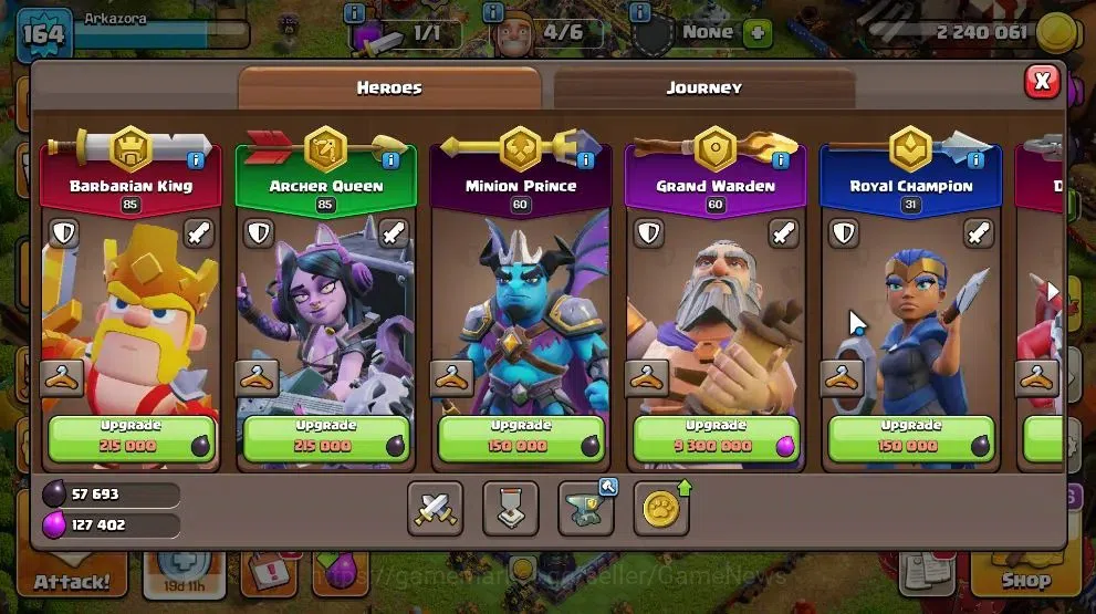 Clash of Clans Accounts High-End Lv 164|TH 15-LV 164|HH 9|LimitedSkin|BK 85,AQ 85,MP 60,GW 60,RC 31,DD 2|BM 30,BC 19|672 8