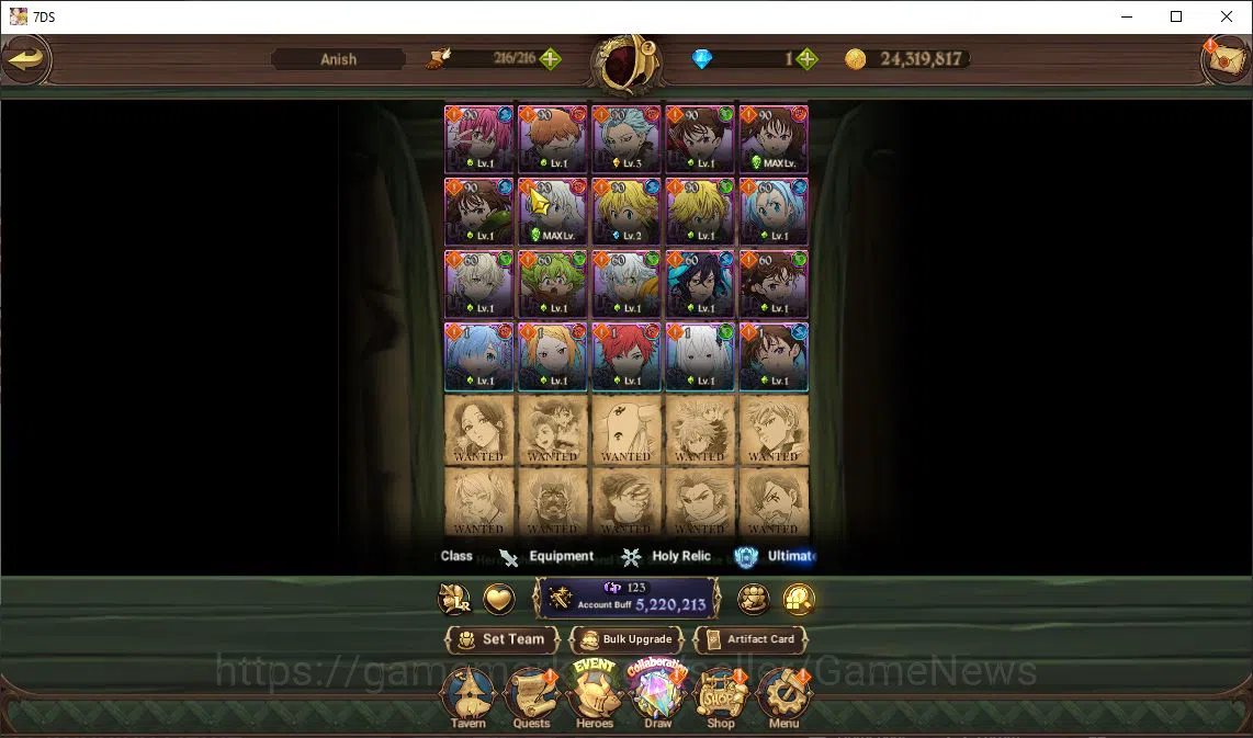 The Seven Deadly Sins: Grand Cross Accounts Global|5,2M CC|2 LR+6 UR+Collab FF,ReZero|Madness2 image 12