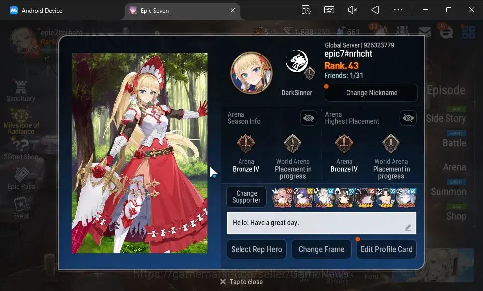 Epic Seven Accounts GLOBAL Unverif|New Era|6 ML(Salome,J Kise,B Hwayou image 2