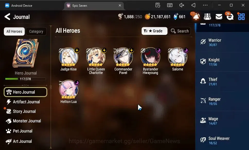 Epic Seven Accounts GLOBAL Unverif|New Era|6 ML(Salome,J Kise,B Hwayou image 6