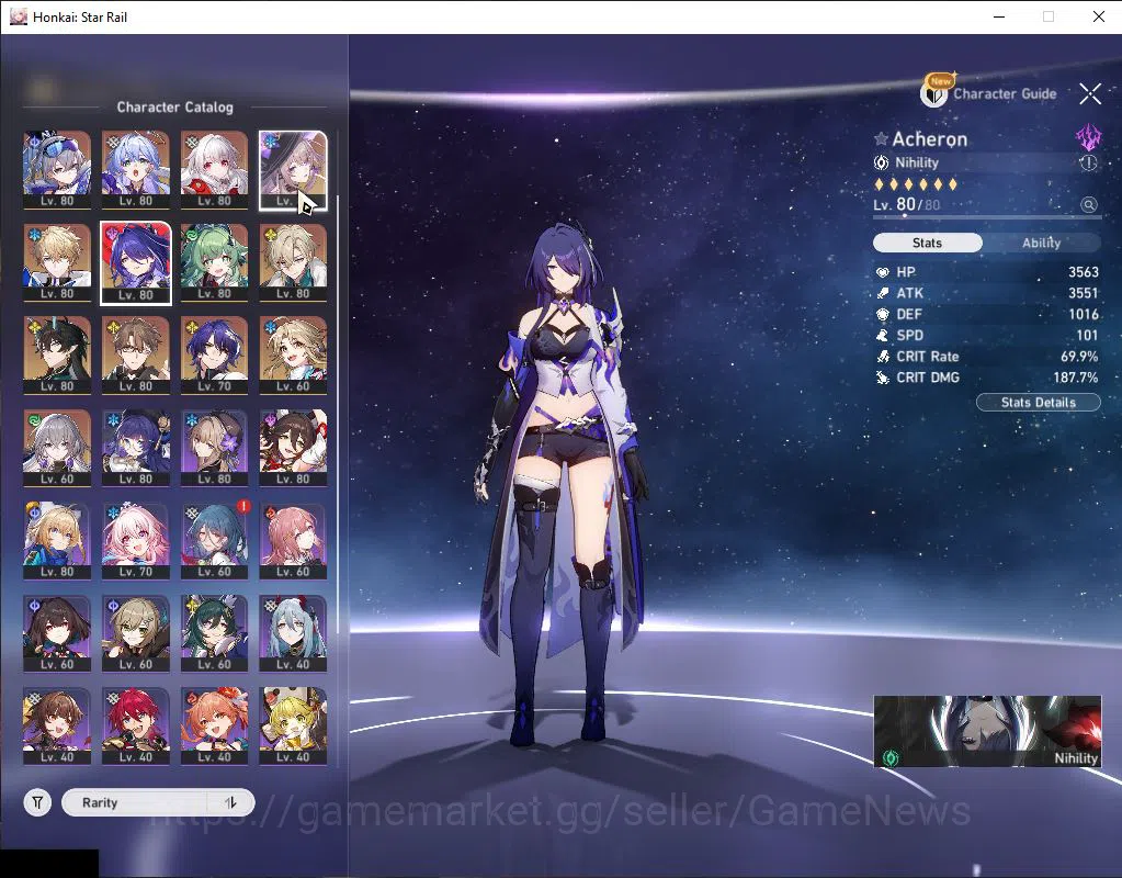 Honkai Star Rail Accounts Asia|TL 70|10 Limited|[Acheron,Ruan Mei,Danil]+Sig image 4