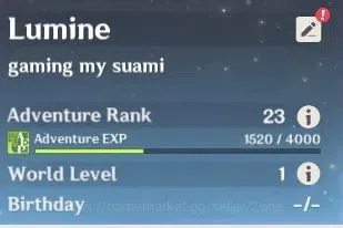 Genshin Impact Accounts Starter ASIA|Allunset|AR 23|WL1|Starter Columbina + Mizuki|Low Explore|MC Female|Detail Cek 1