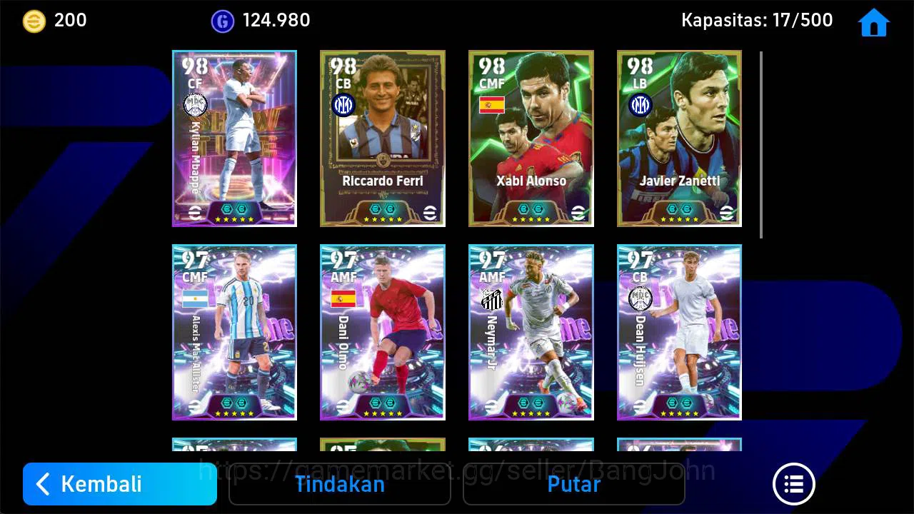 eFootball Accounts Others power 3179 | mbappe show, Riccardo ferri legend, Xabi Alonso, Neymar, brahim diaz show, Bojan 4