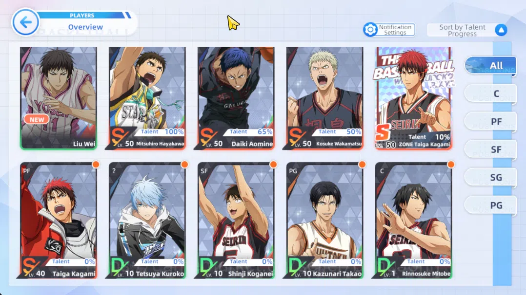 Kuroko's Basketball Street Rivals Accounts SEA|SV21|Lv31|Mitsuhiro Hayekawa A3,Daiki Aomine A image 2