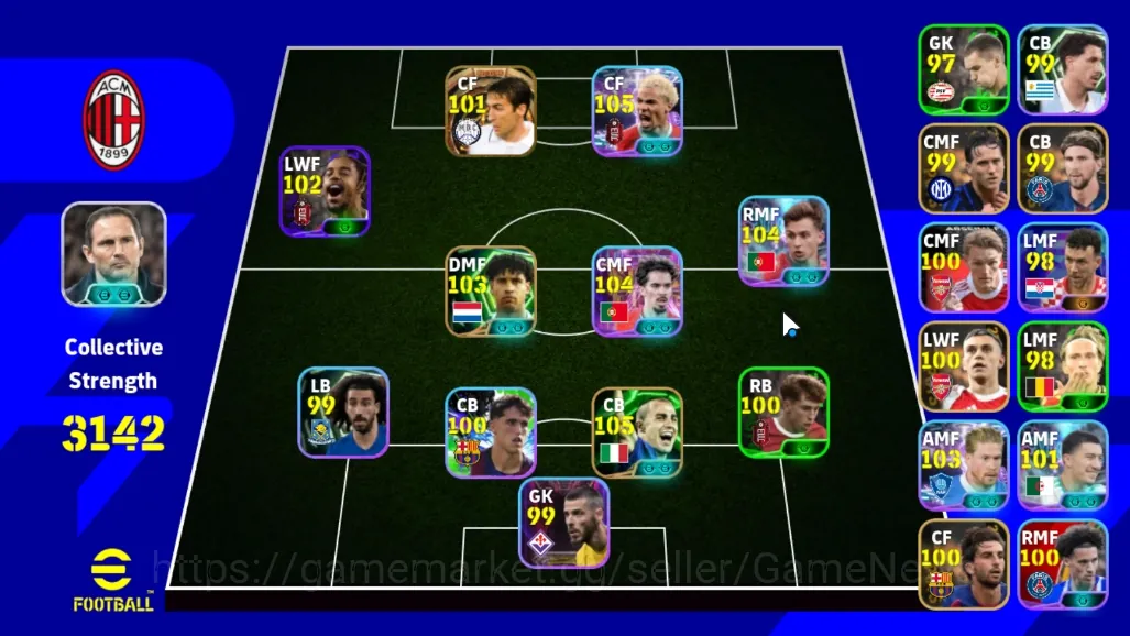 eFootball Accounts Others Android|Power 3142|BT Old Raul|Epic Fabio Cannavaro,Rijkaard|Show Time Hugo 1