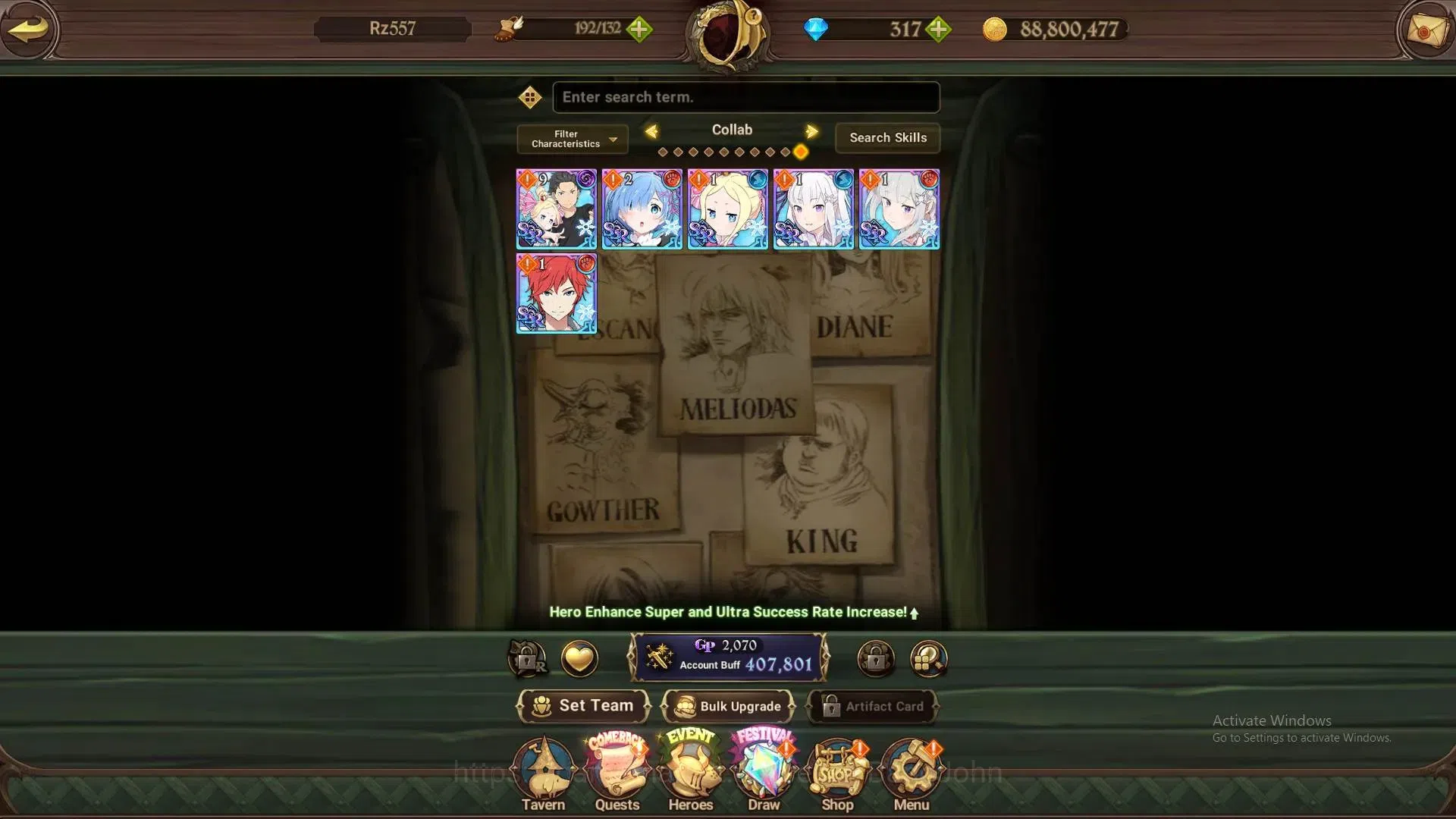 The Seven Deadly Sins: Grand Cross Accounts Global | 407K CC | 317 DM | UR Demon King Meliodas image 4