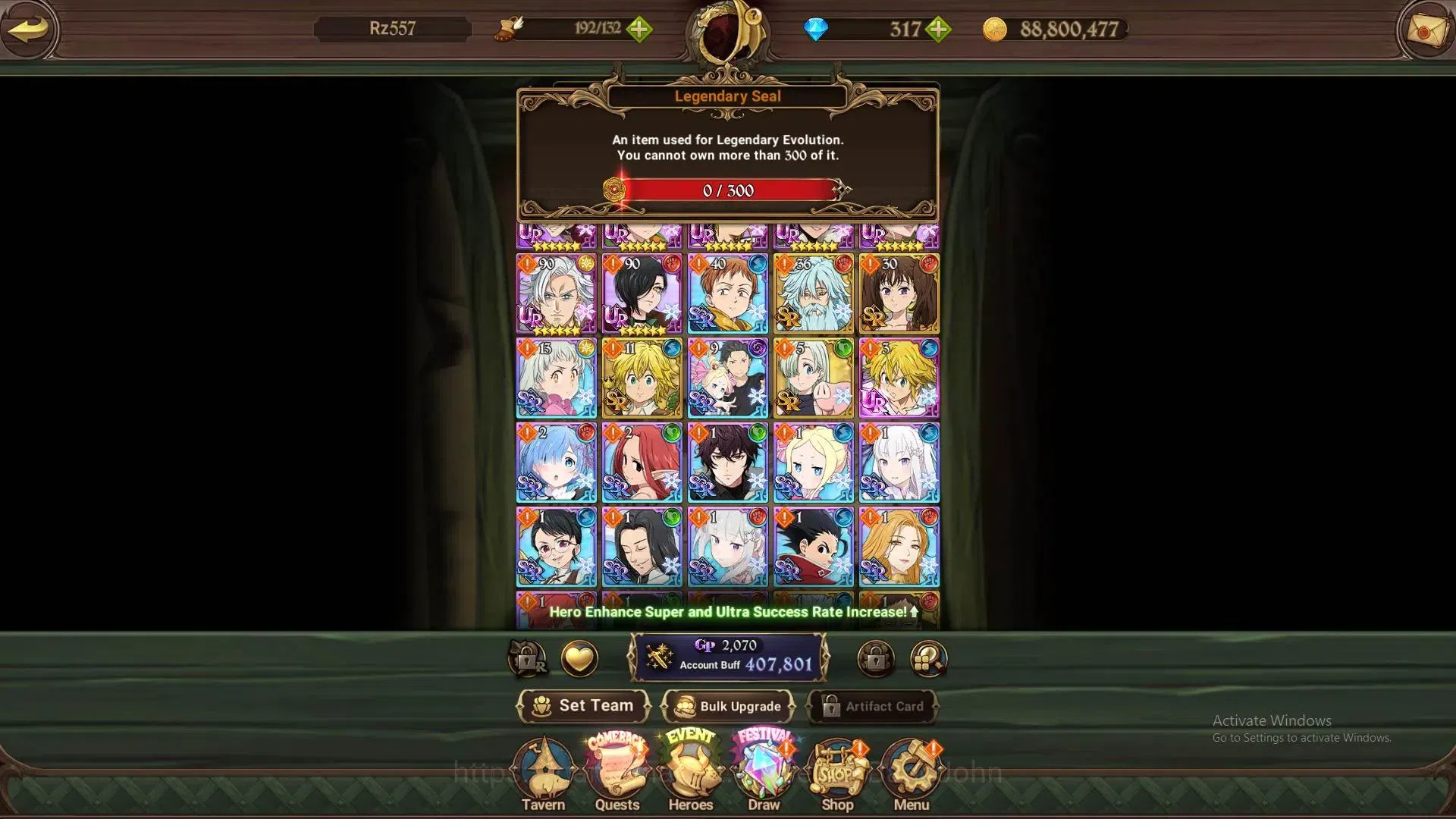 The Seven Deadly Sins: Grand Cross Accounts Global | 407K CC | 317 DM | UR Demon King Meliodas image 5