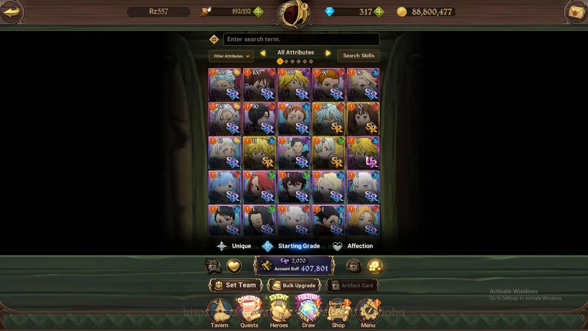 The Seven Deadly Sins: Grand Cross Accounts Global | 407K CC | 317 DM | UR Demon King Meliodas image 7