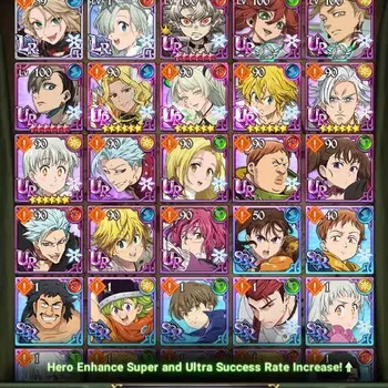 The Seven Deadly Sins: Grand Cross Accounts Others ASIA|729k Power|2LR: Elizabeth,Roxy|3UR:Thor,Sabunak,Meliodas| Full