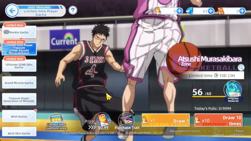 Kuroko's Basketball Street Rivals Accounts SEA SV 38|Lv15|Zone Atshushi,Taiga Kagami,Shun Izu image 5